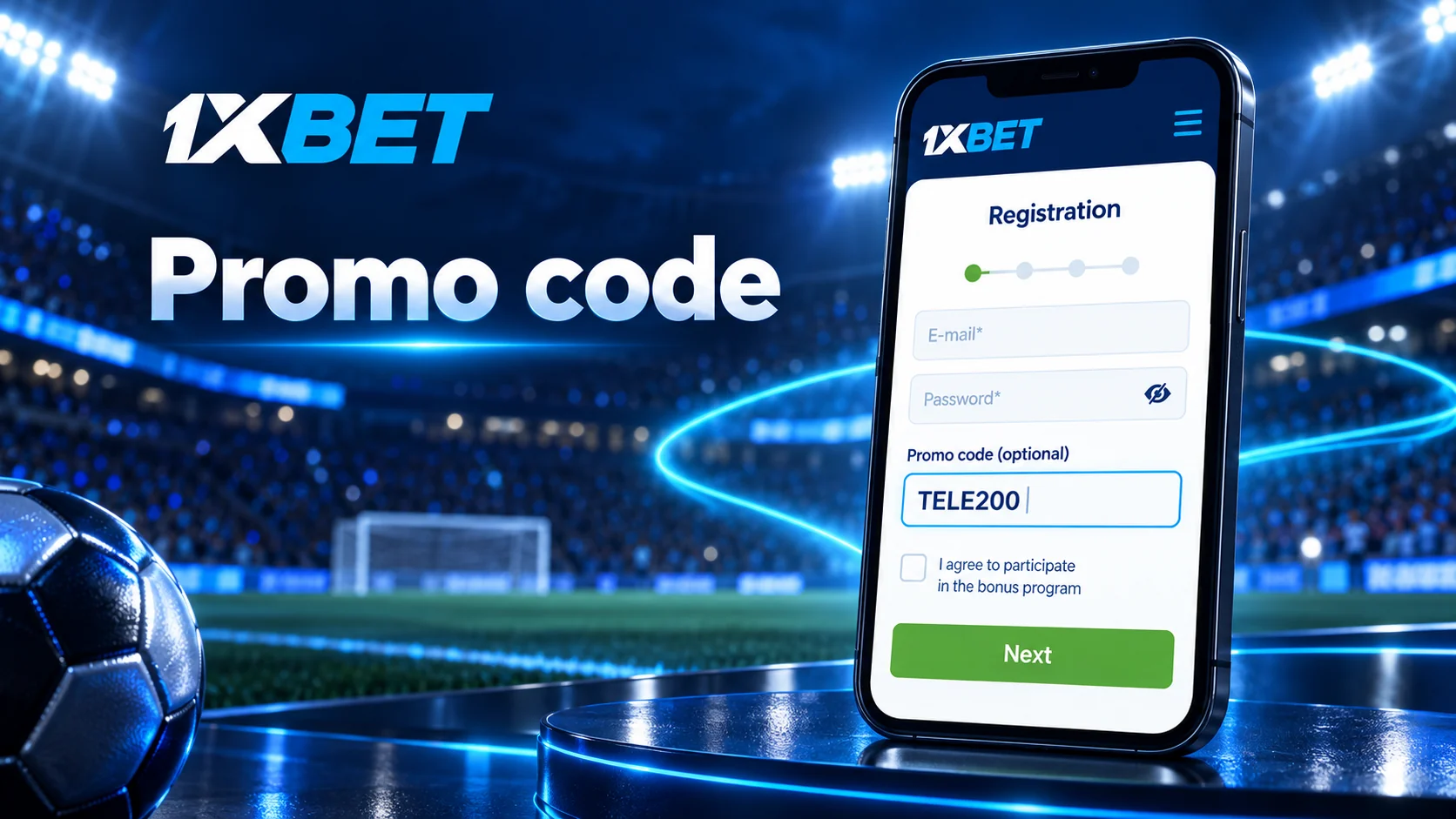 TELE200 shown in the optional promo-code field