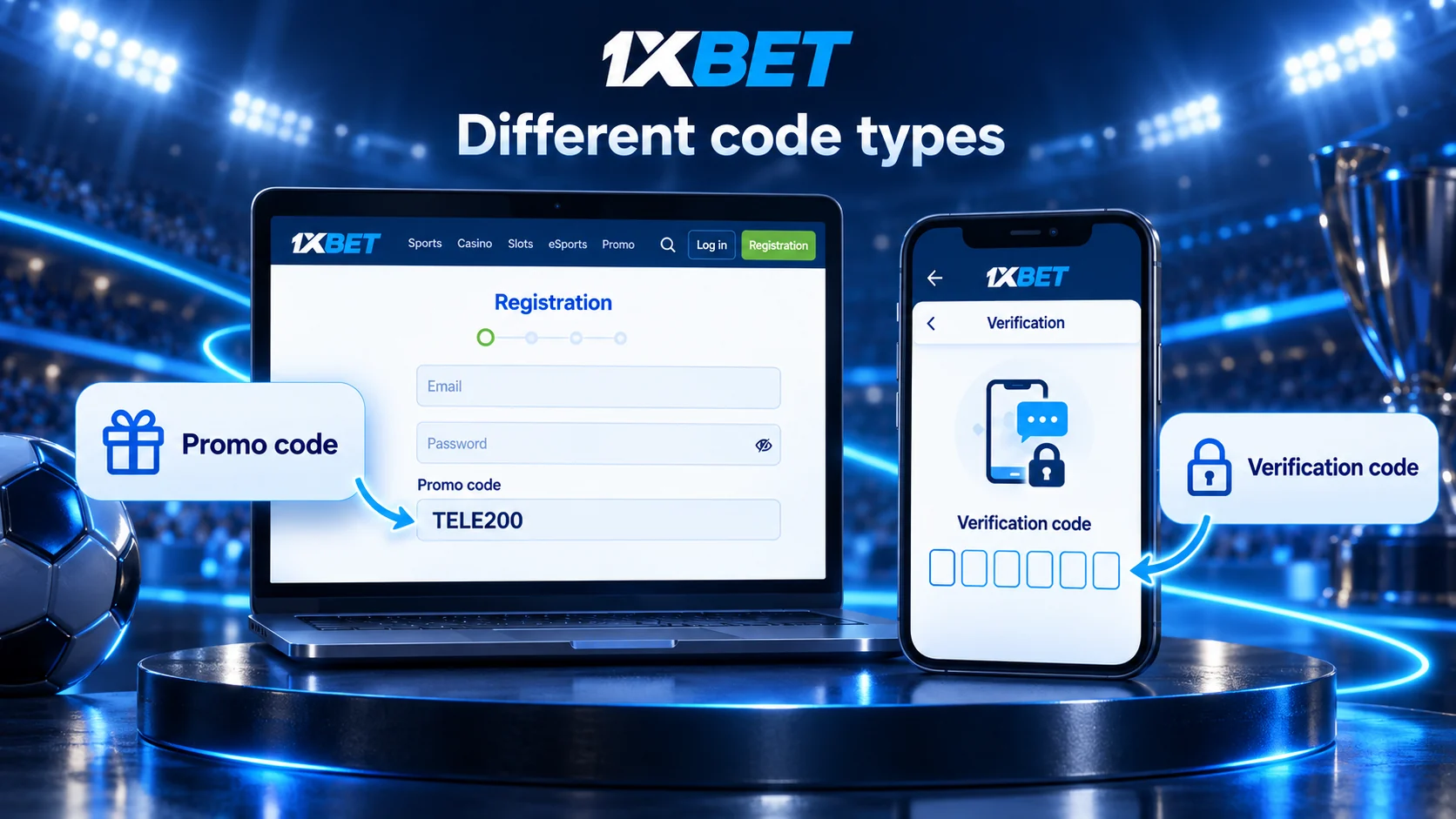 Comparison of a promotional code and a separate contact-verification code